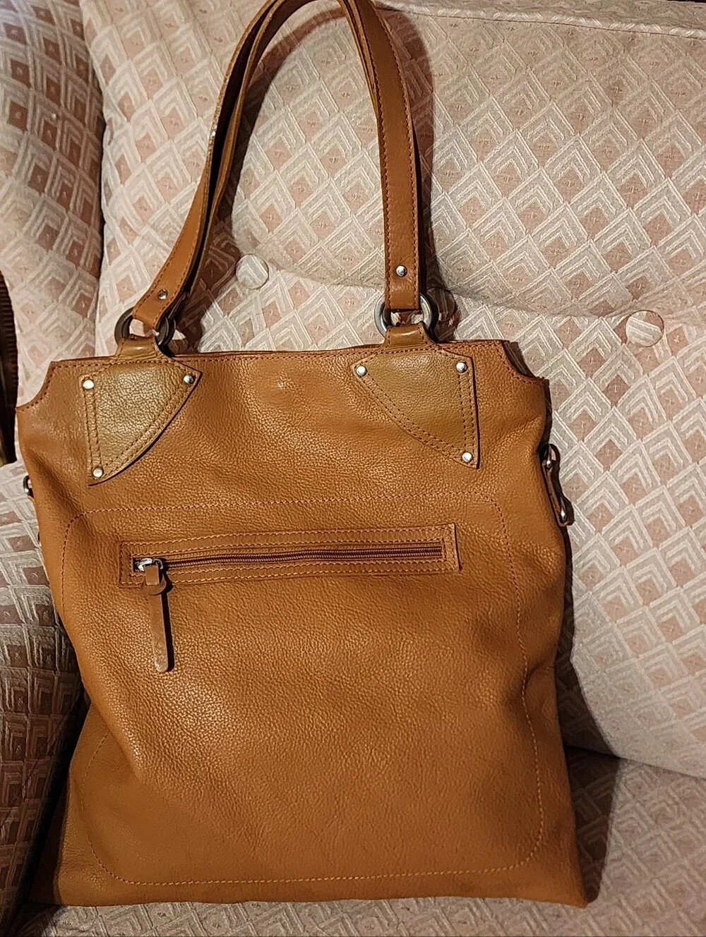 Cristian of Italy Camel Brown Leather Tote Bag Shoulder Purse